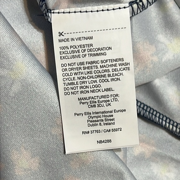 NWT Callaway Floral Printed Sleeveless Opti-Dri Golf Dress Fluted Hem Indigo XL - Picture 6 of 7